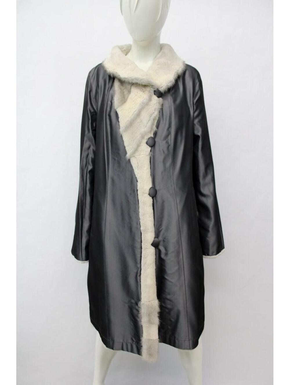 Excellent Sheared Lavender Mink Fur Reversible Coat Women Woman Size 6 Small